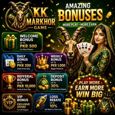 KK Markhor Game Download APK – Latest Version, Login & Earn Real Cash 4 KK Markhor Bonuses